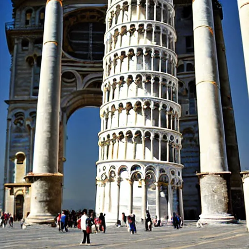 Prompt: a fallen leaning tower of pisa