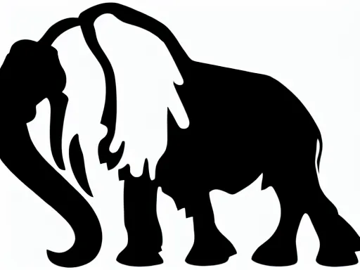 Image similar to stylized wooly mammoth sports logo!!! black and white logo design