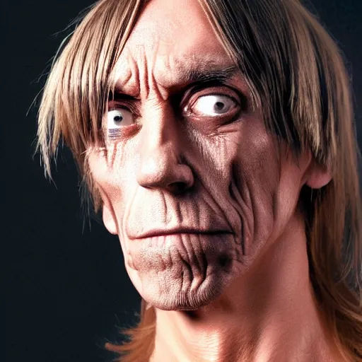 Image similar to Robot Iggy Pop 80% robot 20%man