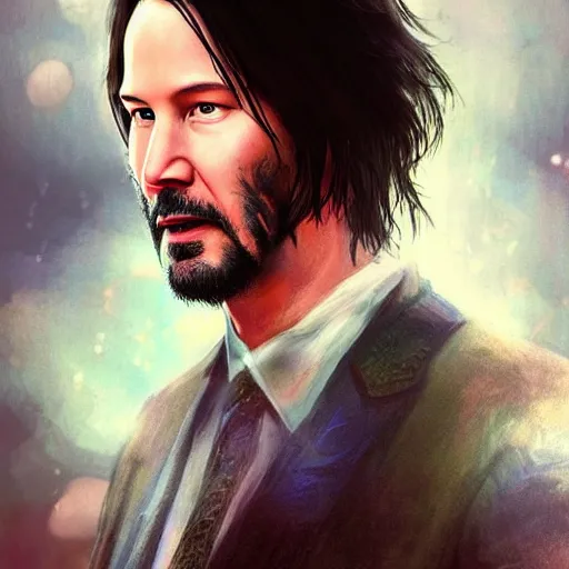 Image similar to Keanu Reeves as an angel, 8k, intricate, cinematic lighting, highly detailed, digital painting, artstation, concept art, smooth, sharp focus, illustration, art by Artgerm