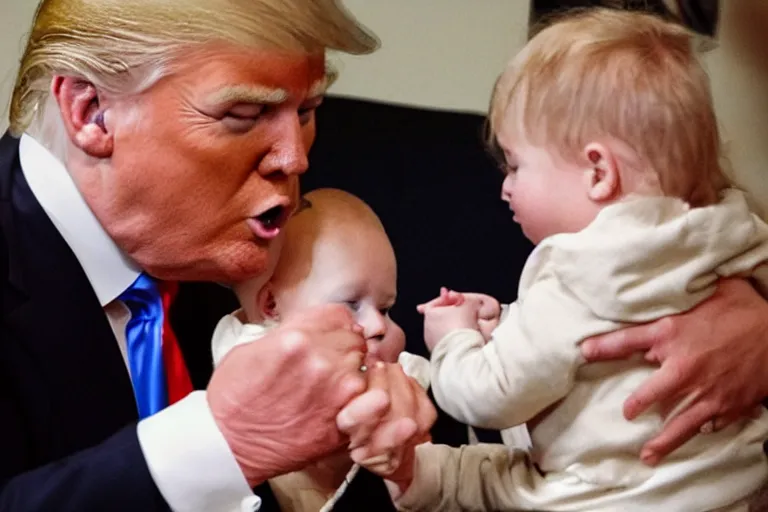 Image similar to donald trump eating a baby