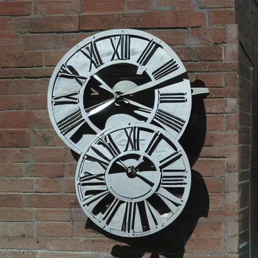 Prompt: sculpture of clocks