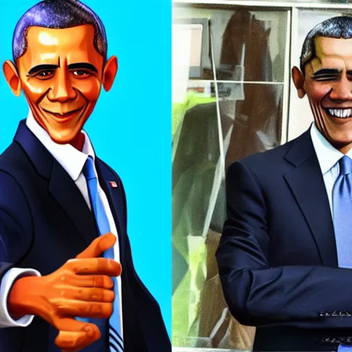 Image similar to barack obama as a character in fortnite