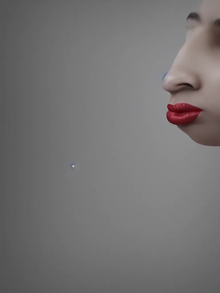 Prompt: plastic lips spinning on the tip of finger like basketball, subtle and compelling lighting, octane clean render