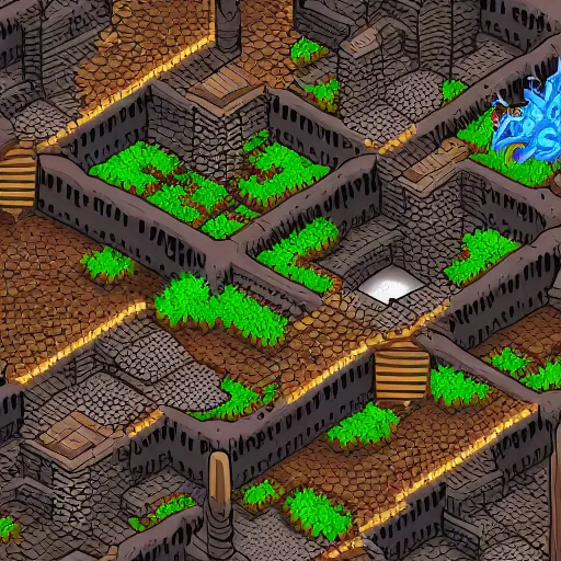 Image similar to dungeon in waterdeep, isometric, detailed, game, dungeons and dragons, tiled