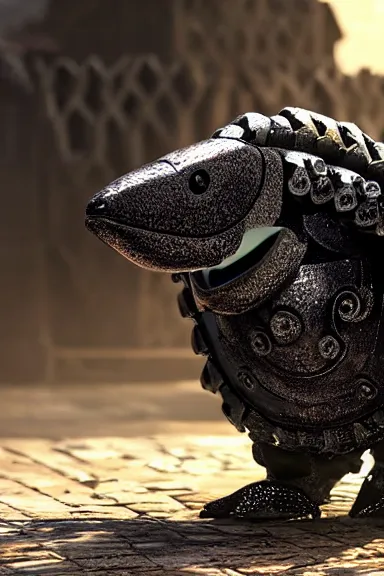 Prompt: very very intricate photorealistic photo of a chain chomp in an episode of game of thrones, photo is in focus with detailed atmospheric lighting, award - winning details