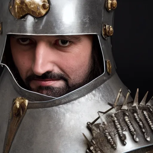 Prompt: richard iv the roman king photo, real human, soft studio lighting, 6 0 mm lens in full armor