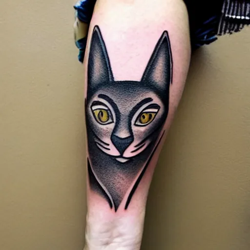 Image similar to cute caracal outline tattoo