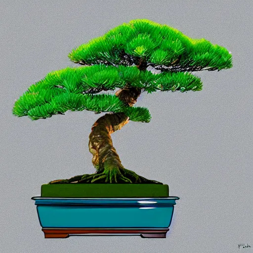 Image similar to bonsai spruce!! tree but minimalistic concept art by frank stella gilleard james whalen tom, colorful, soft light, trending on artstation, minimalism