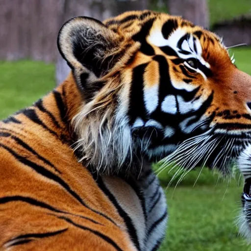 Prompt: photo of two tigers taking a selfie