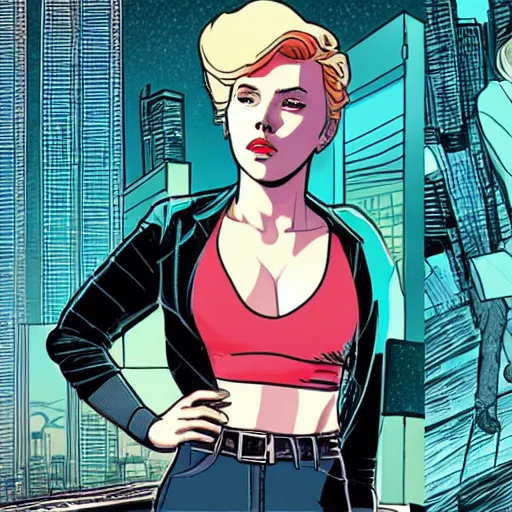 Image similar to scarlett johansson the style of laurie greasley