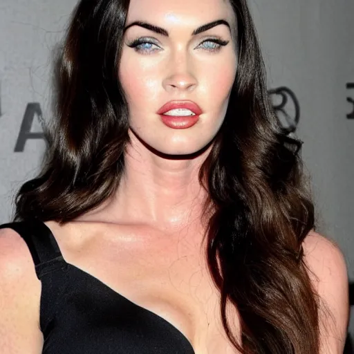 Image similar to megan fox with a unibrow. glamour photo