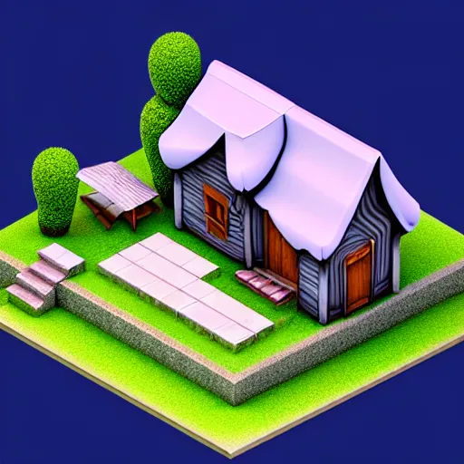 Prompt: Isometric 3D Fantasy Cute House, realistic, soft texture, render in blender, gradient, geometric, minimal