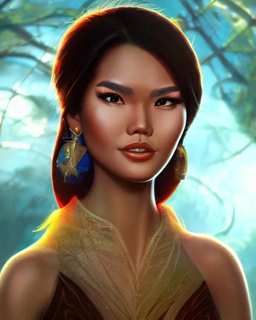 Image similar to charming filipina woman character portrait, by don bluth, sci - fi environment, highly detailed, dynamic shadows, 4 k, wallpaper - 1 0 2 4