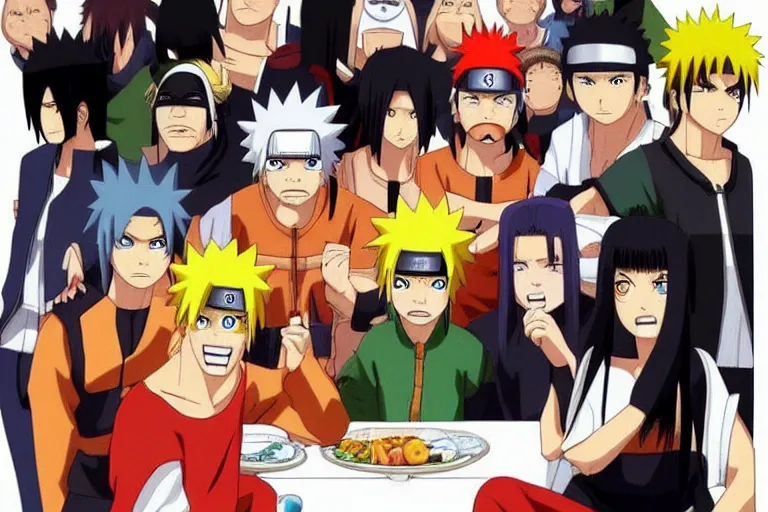 Image similar to last supper naruto characters