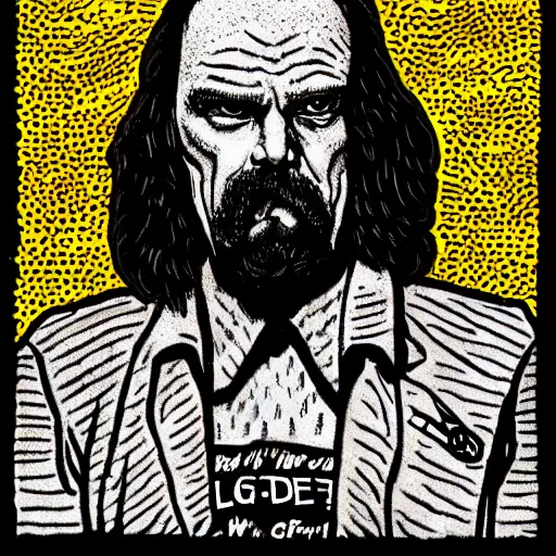 Image similar to GG Allin portrait illustration by Robert Crumb