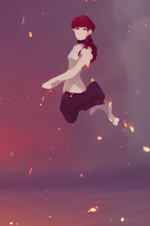 Prompt: fursona, a full body portrait of a the sellsword marissa bell, short red hair, fantasy, makoto shinkai, james gilleard, very detailed, matte, gaussian blur