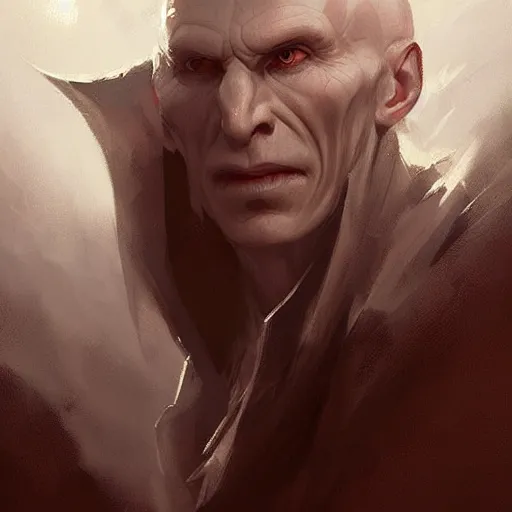 Image similar to a character with Voldemort's nostrils by Greg Rutkowski