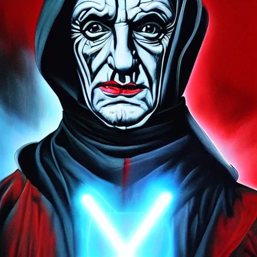 Image similar to Tristan Eaton, Sith lord, darth sidious