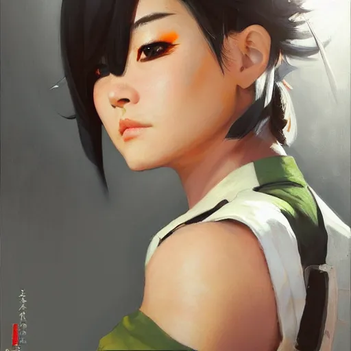 Image similar to greg manchess portrait painting of asada shino sinon as overwatch character, medium shot, asymmetrical, profile picture, organic painting, sunny day, matte painting, bold shapes, hard edges, street art, trending on artstation, by huang guangjian and gil elvgren and sachin teng