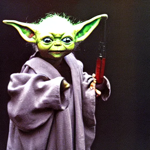 Image similar to Baby Yoda as a sith lord