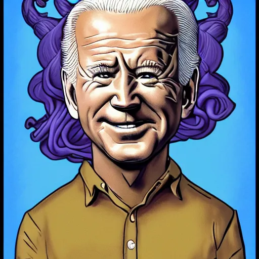 Prompt: joe biden as medusa