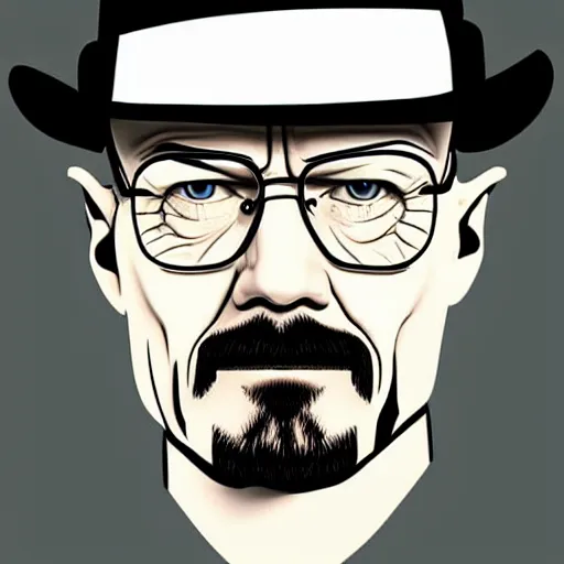 Image similar to Walter White with Coslive Black Hat , accurate anatomy, highly detailed, digital art, centered, portrait