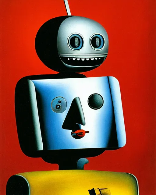 Image similar to portrait of a happy robot, by Salvador Dali