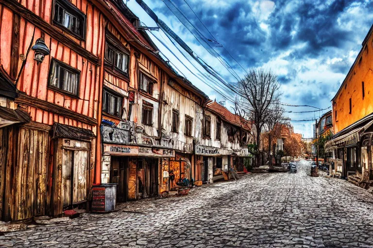 Prompt: Rustic slavic city, XF IQ4, 150MP, 50mm, f/1.4, ISO 200, 1/160s, natural light, Adobe Photoshop, Adobe Lightroom, DxO Photolab, polarizing filter, Sense of Depth, AI enhanced, HDR