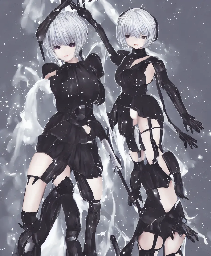 Image similar to anime style 2b from nier automata