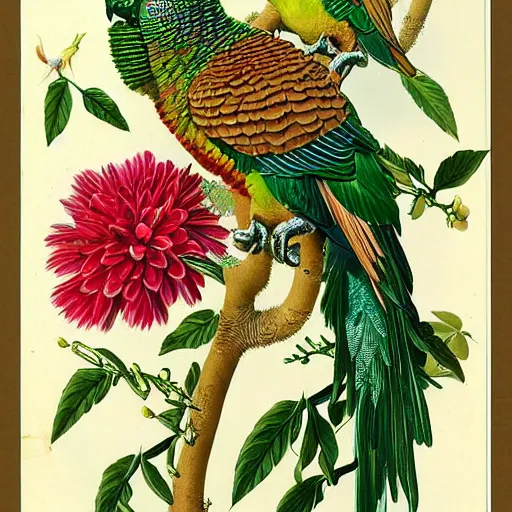 Image similar to beautiful elegant ernst haeckel fauna illustration of many greek cheek conures!!!!!! and flowers, ( greek cheek conure ) ( green cheeked parakeet ) ( pyrrhura molinae )