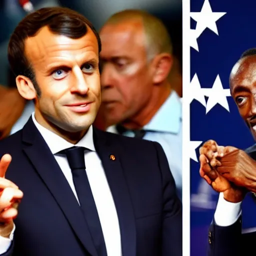 Image similar to Emmanuel Macron is running with Hussein Bolt