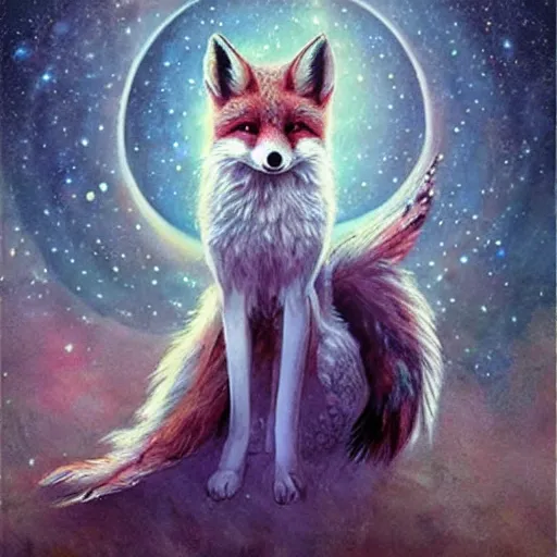 Image similar to tiara, fox wearing a tiara, fantasy art, epic