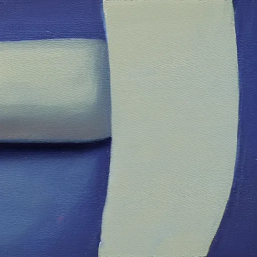 Image similar to a painting of a roll of toilet paper against a dark blue background, impressionist painting