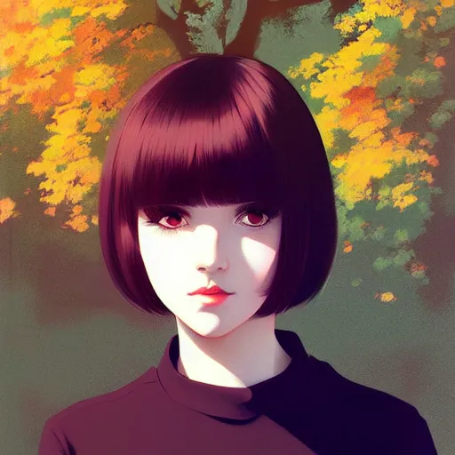 Image similar to A portrait by Ilya Kuvshinov