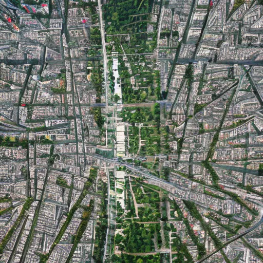 Image similar to an aerial shot of a post - apocalyptical paris overtaken by vegetation