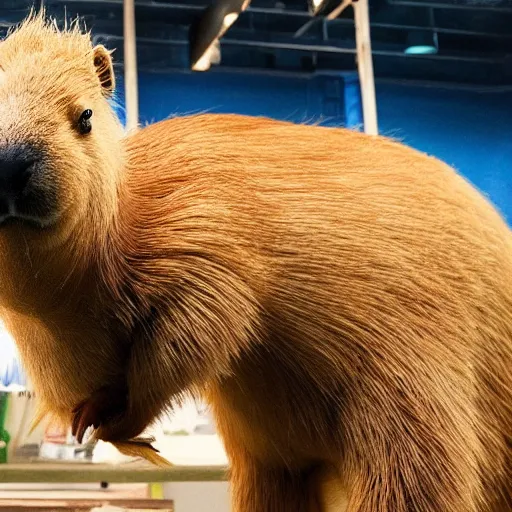 Image similar to a still of an Adult Swim Tv show about a anthropomorphic Capybara, created by Eric Andre