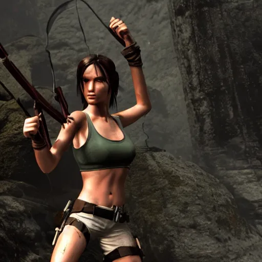 Image similar to tomb raider posing for max