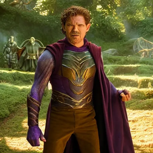 Image similar to Thanos as Frodo Baggins, the shire, short person, the ring, lord of the rings