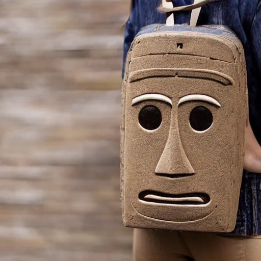 Prompt: moai bag