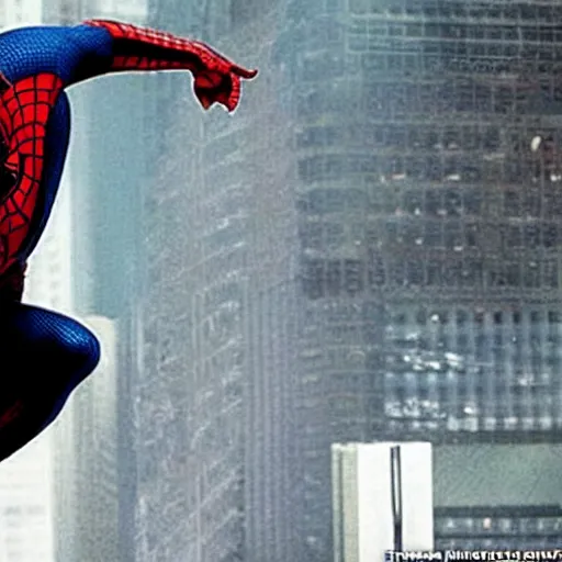 Prompt: tobey maguire as spiderman, movie still from spiderman 3