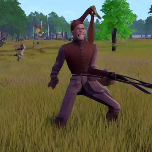 Image similar to jerma in totally accurate battle simulator, screenshot from the game, HD