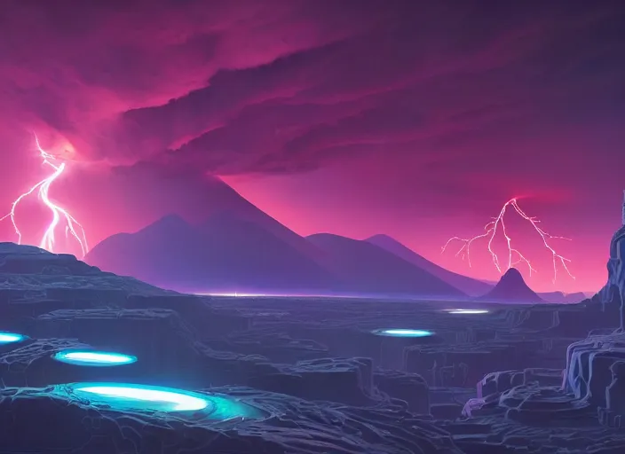 Image similar to a luminescent lightning storm by paolo eleuteri serpieri and tomer hanuka and chesley bonestell and daniel merriam and tomokazu matsuyama, unreal engine, high resolution render, featured on artstation, octane, 8 k, highly intricate details, vivid colors, vector illustration