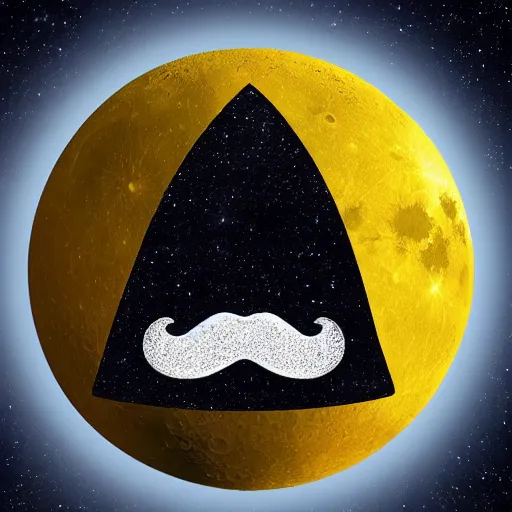 Image similar to futuristic portrait of the moon with mustache