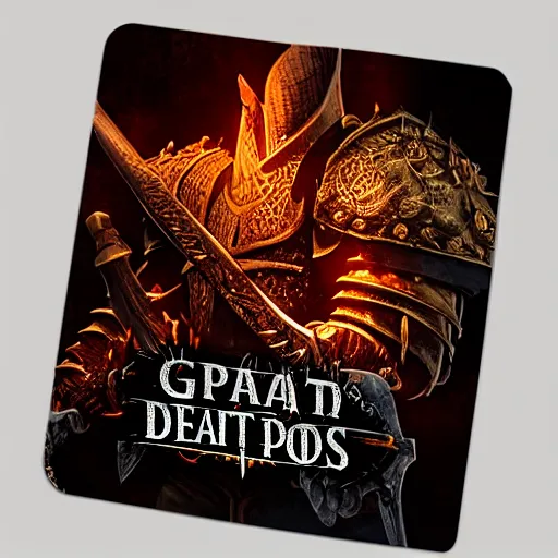 Image similar to three - ply portrait the great death knight dark souls in golden red armor made of polished dragon bones looks relaxed, quantum physics, victorian era