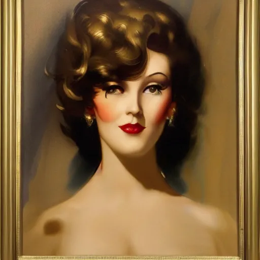 Prompt: a young person, half male and half female, rolf armstrong