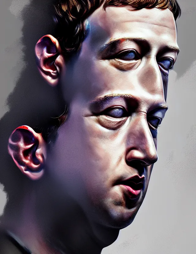 Image similar to a detailed digital painting of mark zuckerberg as an armoured dark lord, trending on artstation, digital art, 4 k resolution, detailed, high quality, sharp focus, hq artwork, coherent, insane detail, character portrait