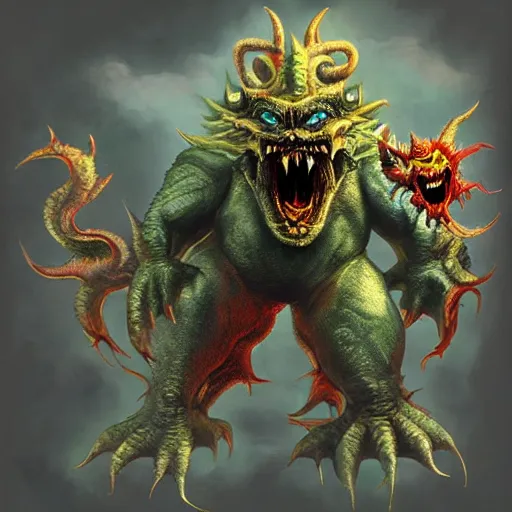 Image similar to demonic Kaiju Bowser roaring into the sky, muscular arms, standing upright, talons, horns, super Mario, horror, Cthulhu, highly detailed, ruined kingdom