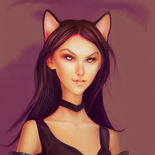 Prompt: Cat girl, digital art high quality