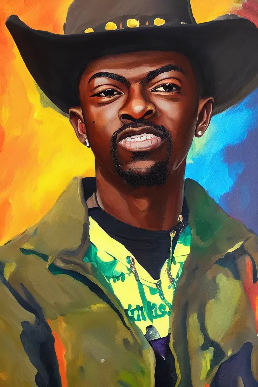 Image similar to lil nas x painting